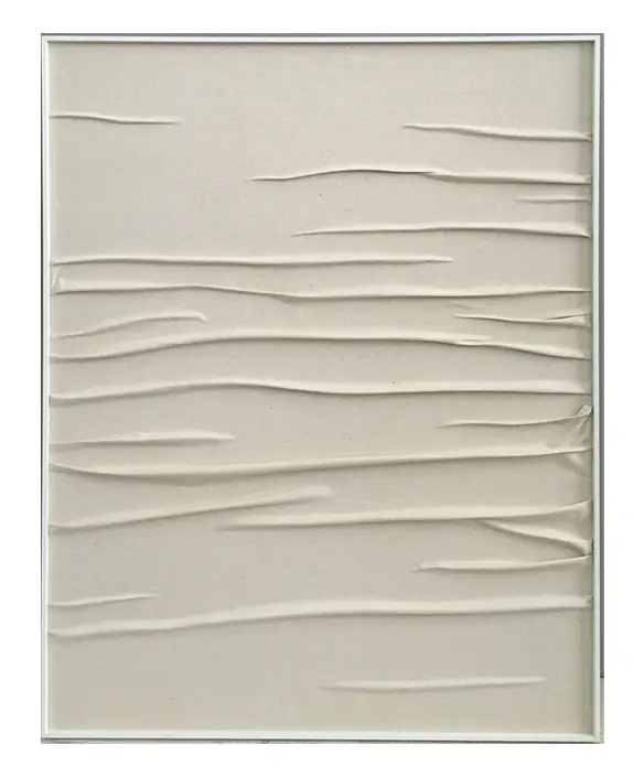 Soft Wall Art White Aluminium Alloy Frame+Canvas Color: Beige Craft: Fabric Texture
