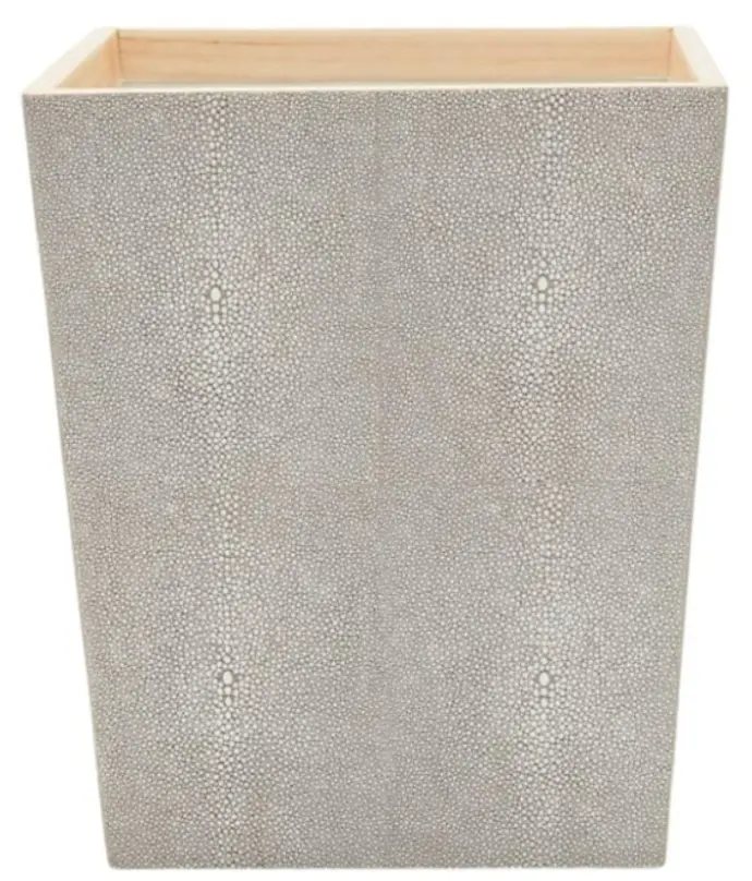 Pigeon and Poodle Manchester Sq. Wastebasket, Sand Faux Shagreen