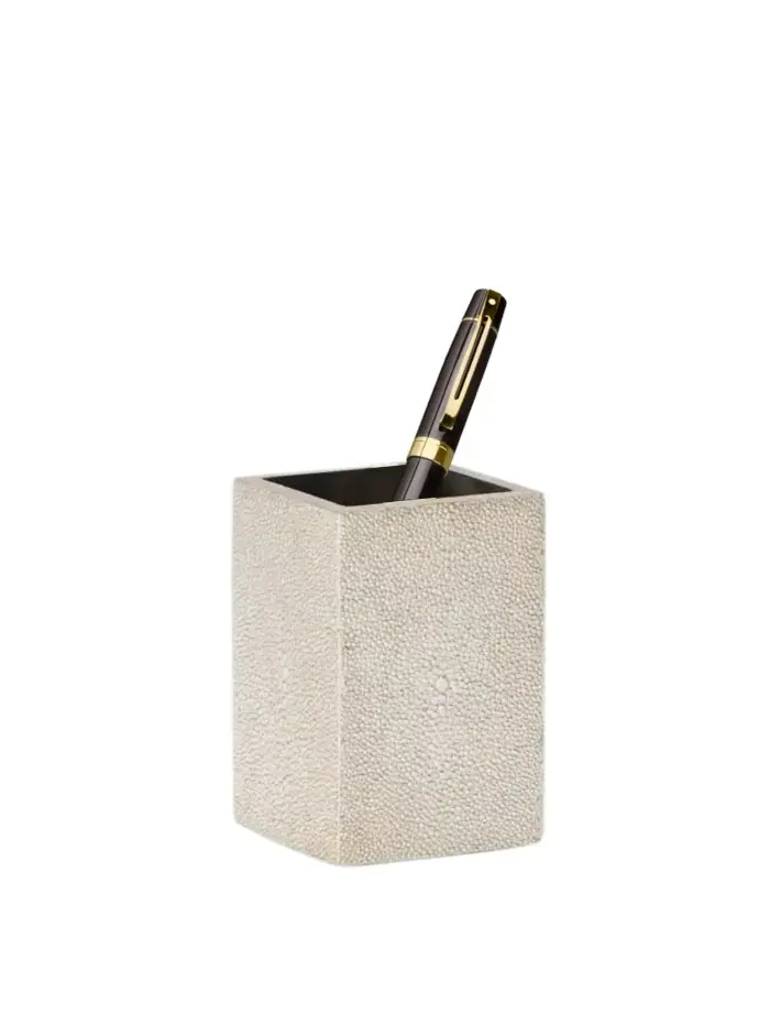 Pigeon and Poodle Manchester Brush Holder, Warm Silver Faux Shagr