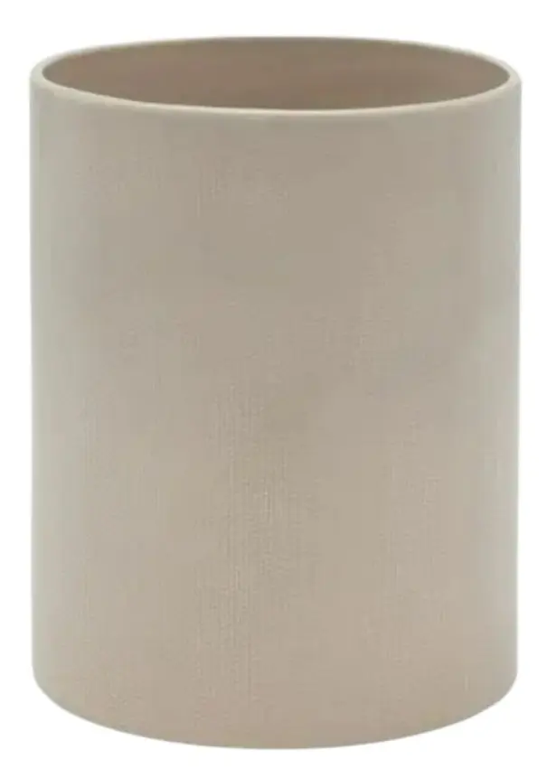 Pigeon and Poodle Cordoba Round Wastebasket, Sand Burlap Ceramic