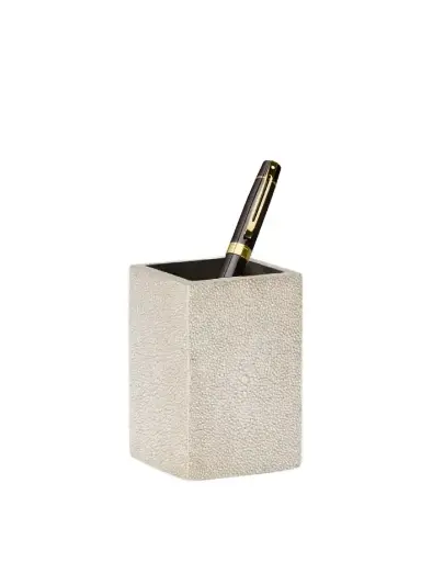 [TDH1136] Pigeon and Poodle Manchester Brush Holder, Warm Silver Faux Shagr