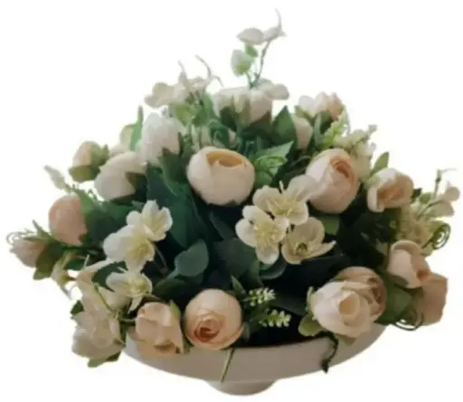 [TDH313] Soft White Rose Flower With Pot