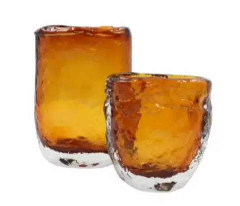 [TDH1300] Soft Artisan Amber Glass Vase - Large