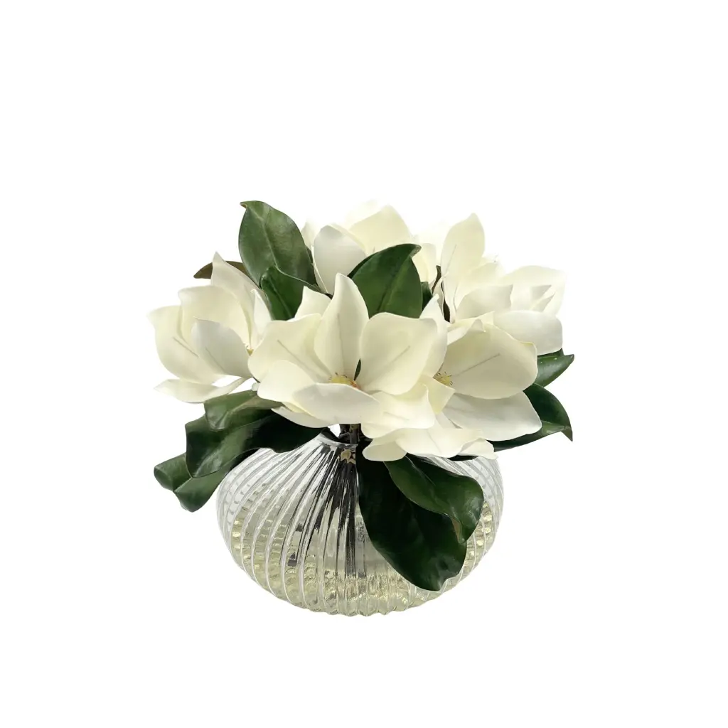 Soft Magnolia White In Ribbed Bowl