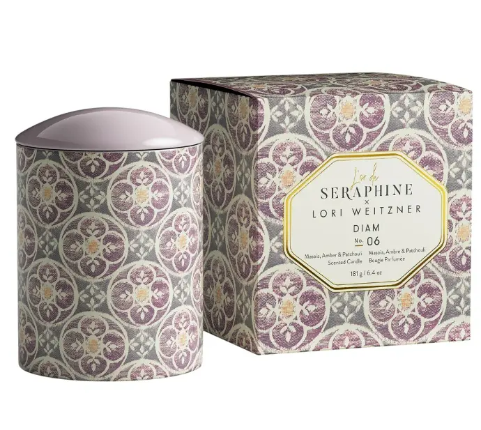 L'or De Lori Weitzner Diam Ceramic Candle M 