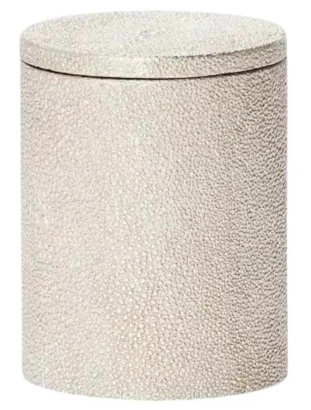 Pigeon and Poodle Manchester Sm. Canister, Warm Silver Faux Shagr
