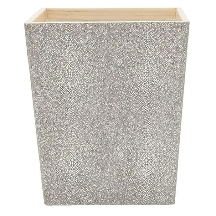Pigeon and Poodle Manchester Sq. Wastebasket, Warm Silver Faux Shagr