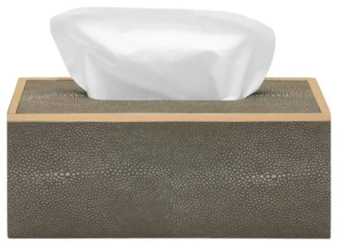 Pigeon and Poodle Manchester Rect Tissue Box, Sand Faux Shagreen