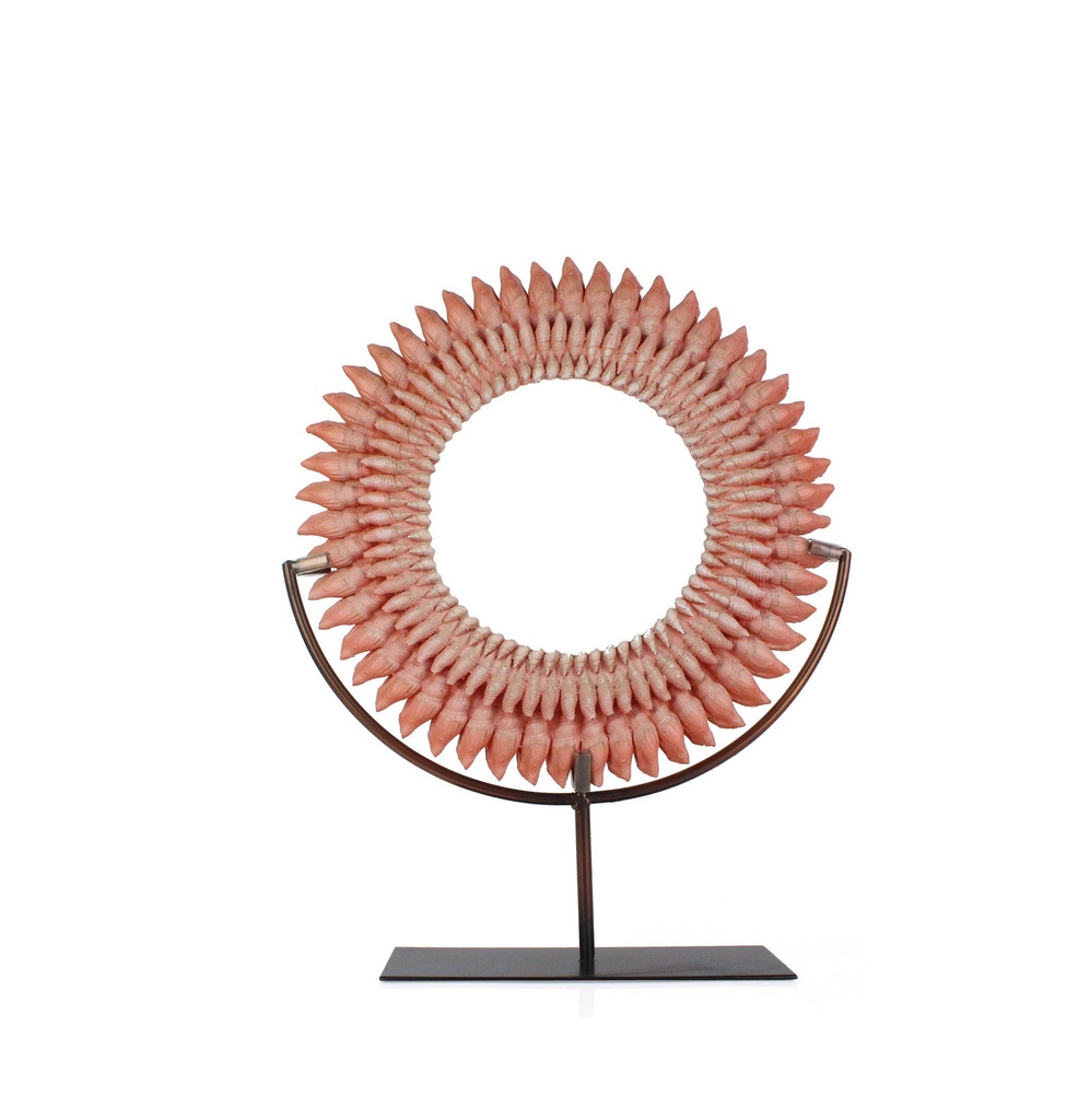 Soft Coral Pink Polyresin With Metal Base L