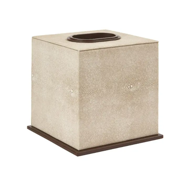 Addison Ross Ecru Faux Shagreen Tissue Box