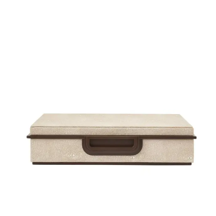 Addison Ross Ecru Faux Shagreen Box Large 