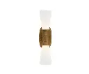 Visual Comfort Utopia Small Double Bath Sconce in Gild White Glass