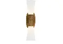 Visual Comfort Utopia Small Double Bath Sconce in Gild White Glass