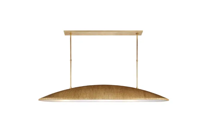 Visual Comfort Utopia Large Linear Pendant in Gild with Frosted Acrylic