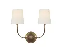 Visual Comfort Vendome Double Sconce in Hand-Rubbed Antique Brass  