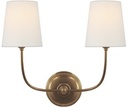 Visual Comfort Vendome Double Sconce in Hand-Rubbed Antique Brass  