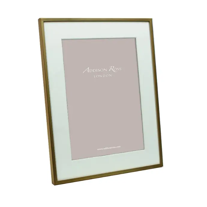 Addison Ross Matte Gold Photo Frame with Mount 8x10
