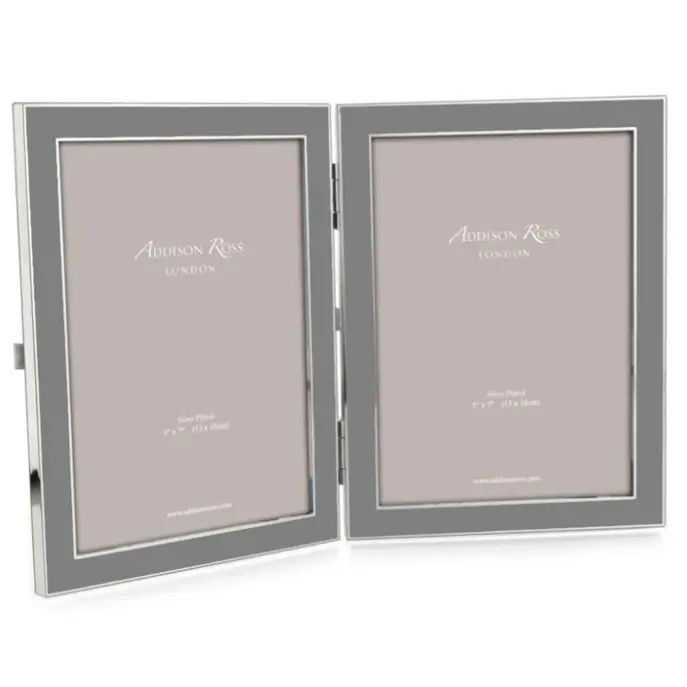 Addison Ross Chiffon Enamel & Silver Double Frame 5x7