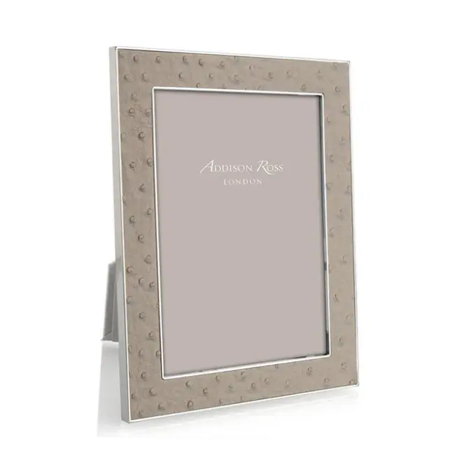 Addison Ross Shadow Ostrich & Silver Frame  4x6