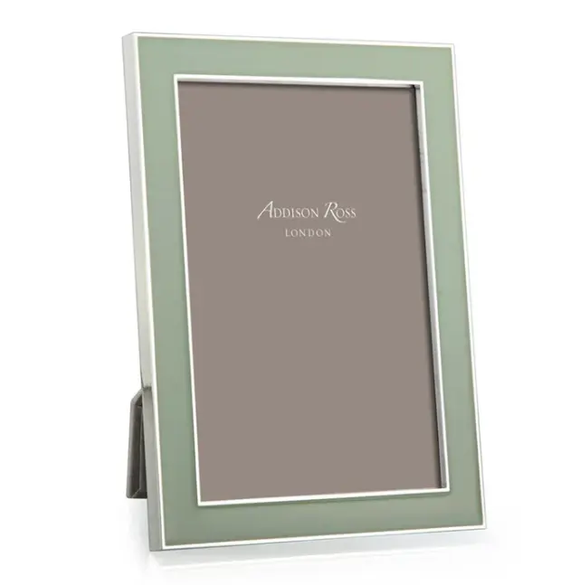 Addison Ross Pale Sage Green Enamel & Silver Frame 4x6