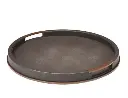 Addison Ross Anthracite Shagreen Large Round Tray
