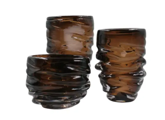 سوفت - مزهرية أمواج من اللون البني الخام - كبيرة