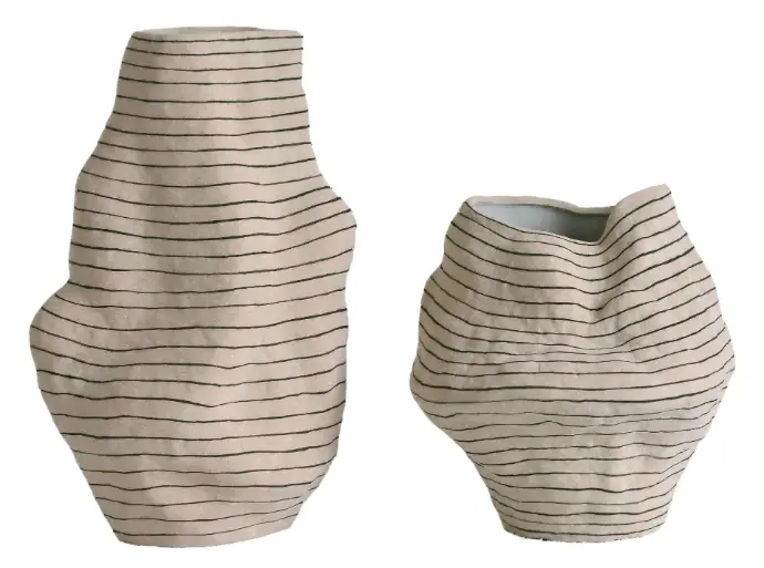 Soft Sculptural Stripes Large Vase