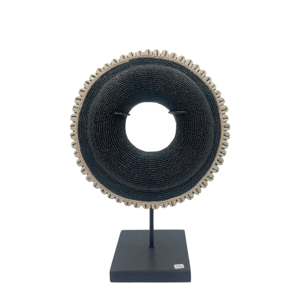 MooMoo Black beaded Boule Bangle On Stand
