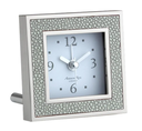 Addison Ross Grey Shagreen Square Silent Alarm Clock 