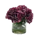 Soft Hydrangea Mauve In Cylinder Glass Vase