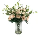 Soft Tea Rose Pink In Ribbed Cylinder Vase