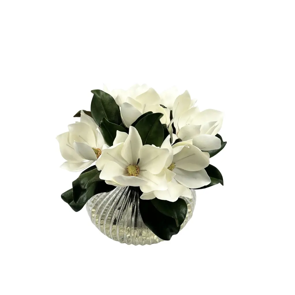 Soft Magnolia White In Ribbed Bowl