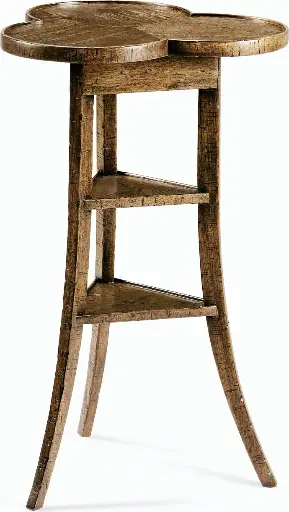 [TDH545] Jonathan Charles Trefoil Side Table in Dark Driftwood 