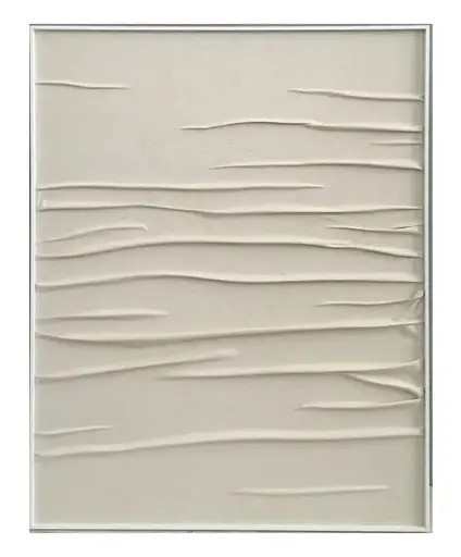 [TDH530] Soft Wall Art White Aluminium Alloy Frame+Canvas Color: Beige Craft: Fabric Texture