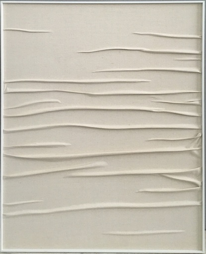 [TDH530] Soft Wall Art White Aluminium Alloy Frame+Canvas Color: Beige Craft: Fabric Texture
