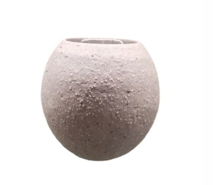[TDH236] Soft Gray Textured Candle Holder S