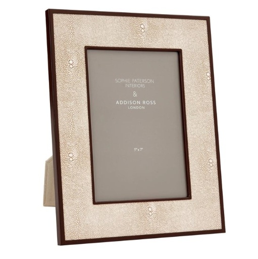 [TDH852] Addison Ross Ecru Faux Shagreen & Bronze Photo Frame 5x7