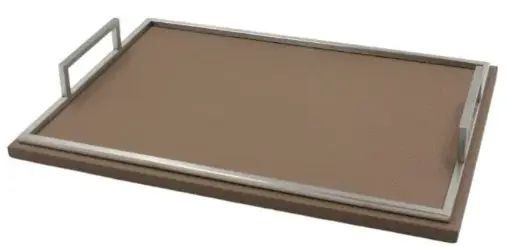 [TDH1088] Soft Light Coffee Leather Tray
