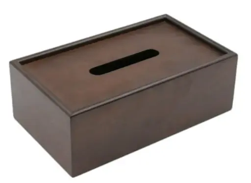 [TDH1108] Soft Dark Brown Wooden Tissue Box