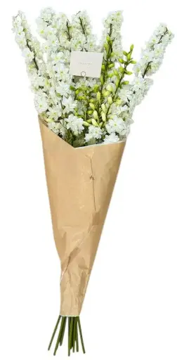 [TDH342] Laura Hammett White Delphinium Spray , Large