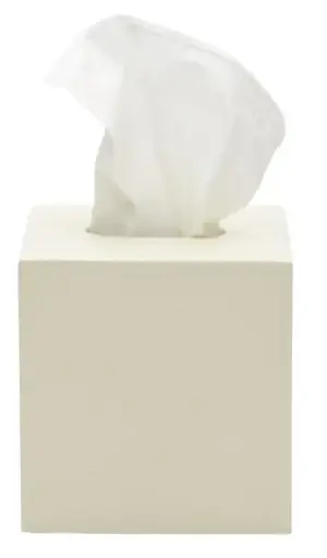 [TDH1125] Pigeon and Poodle Dannes Sq Tissue Box, White Faux Linen