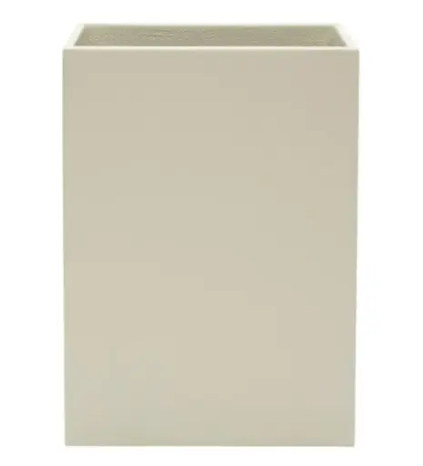 [TDH1126] Pigeon and Poodle Dannes Sq Wastebasket, White Faux Linen