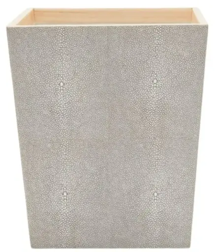 [TDH1135] Pigeon and Poodle Manchester Sq. Wastebasket, Sand Faux Shagreen