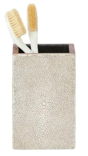 [TDH1136] Pigeon and Poodle Manchester Brush Holder, Warm Silver Faux Shagr