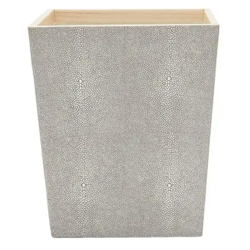 [TDH1142] Pigeon and Poodle Manchester Sq. Wastebasket, Warm Silver Faux Shagr