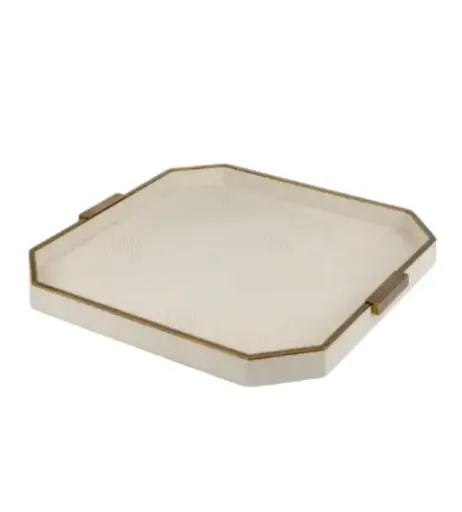 [TDH1169] Laura Hammett Living Elemental Square Tray - Ivory 