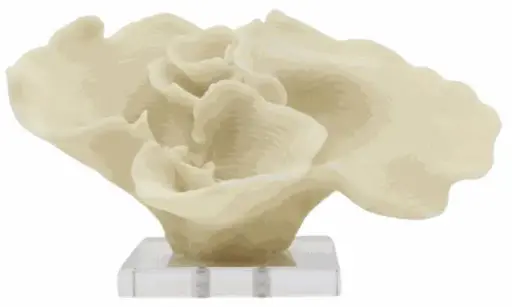 [TDH972] Soft Coral White Polyresin With Acrylic Base L