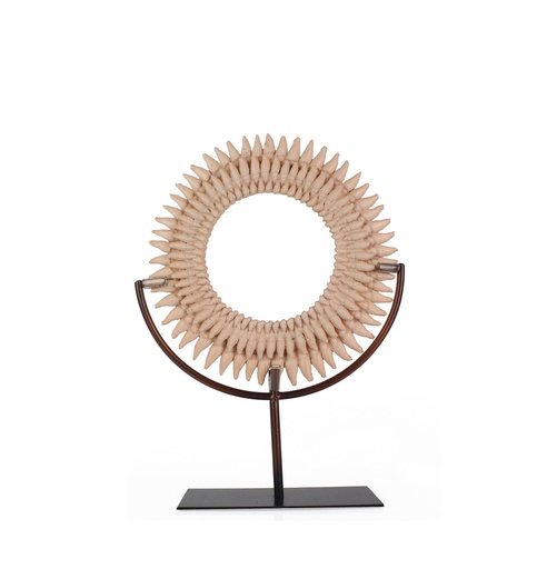 [TDH974] سوفت - ديكور مرجاني وردي فاتح مع قاعدة معدنية - متوسط