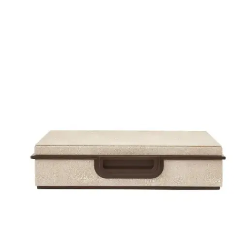 [TDH377] Addison Ross Ecru Faux Shagreen Box Large 