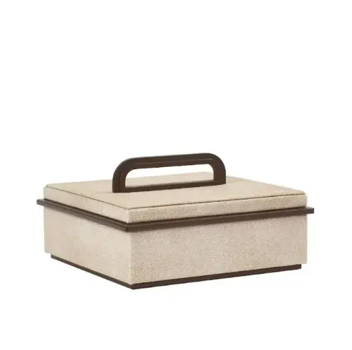 [TDH378] Addison Ross Ecru Faux Shagreen Box Small 
